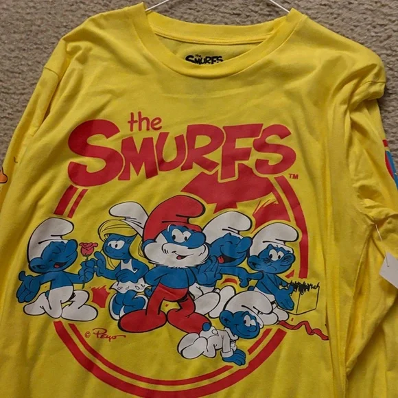 The Smurfs Yellow Long Sleeve Tee - Picture 1 of 1